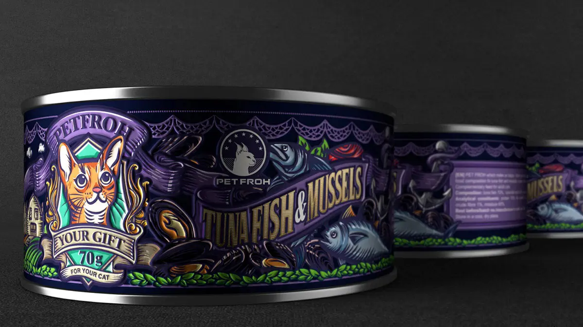 猫插画标签设计