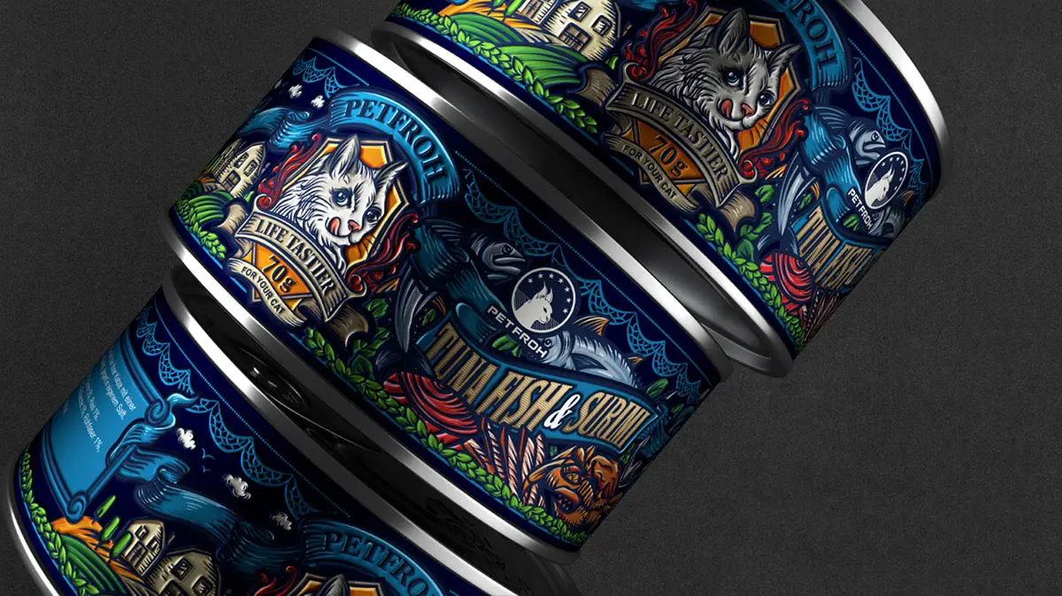 宠物食品罐头包装设计 PETFROH零食罐头宠物食品包装设计