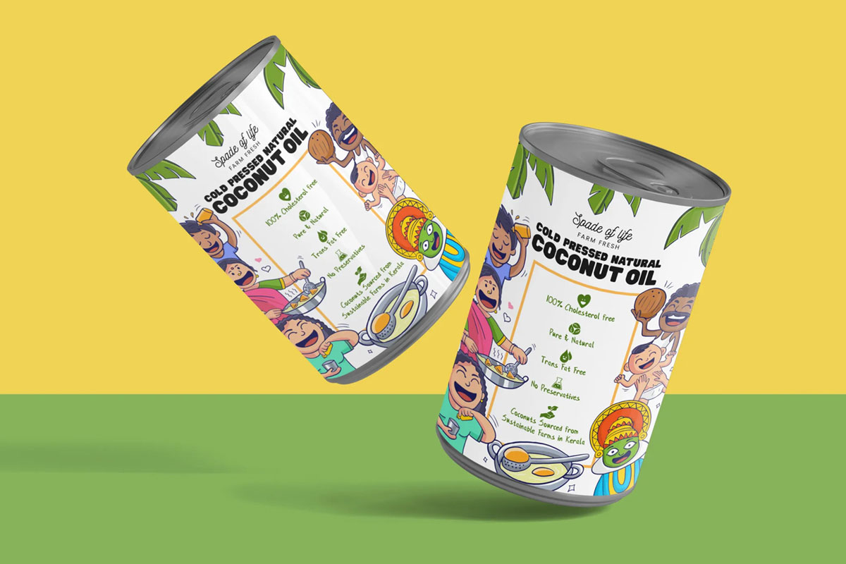 可爱角色包装盒设计 印度COCONUT OIL椰子油包装设计