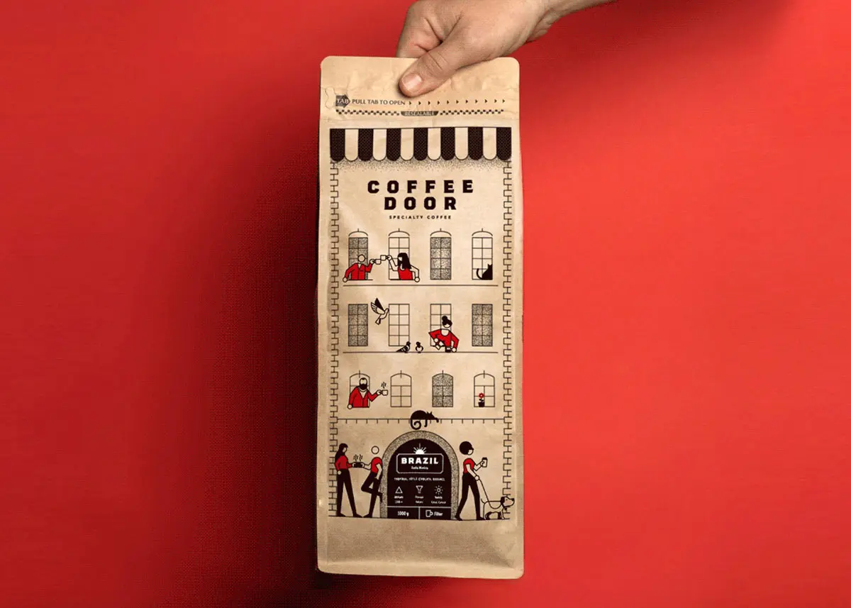 手绘建筑包装袋设计