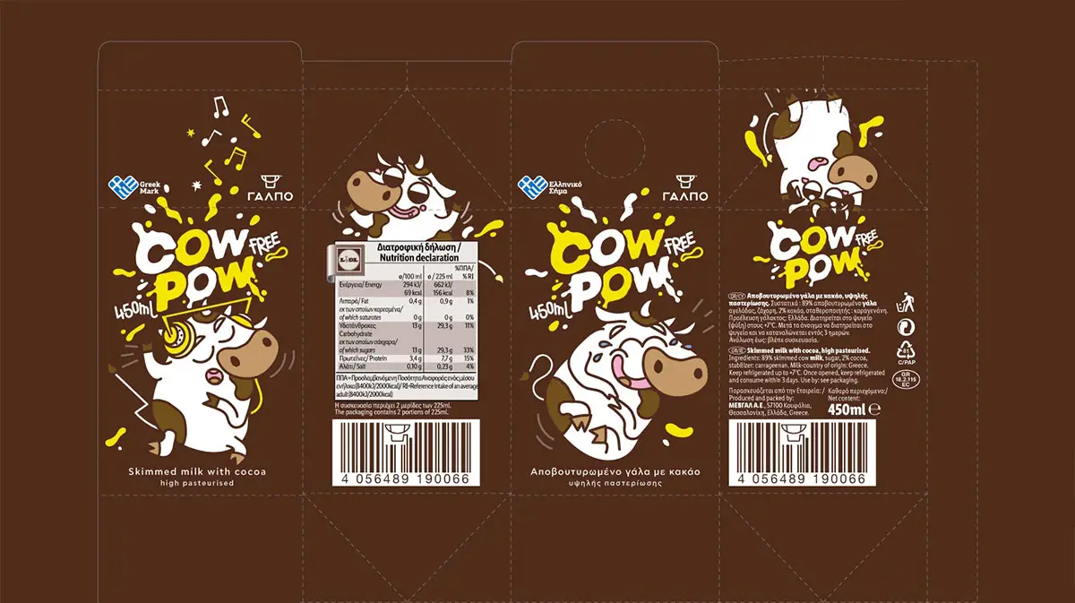 Cow Pow牛奶包装平面