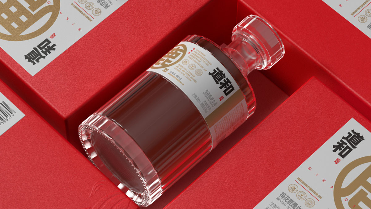 鹿血酒包装盒设计 道和梅花鹿浓香型基酒包装设计