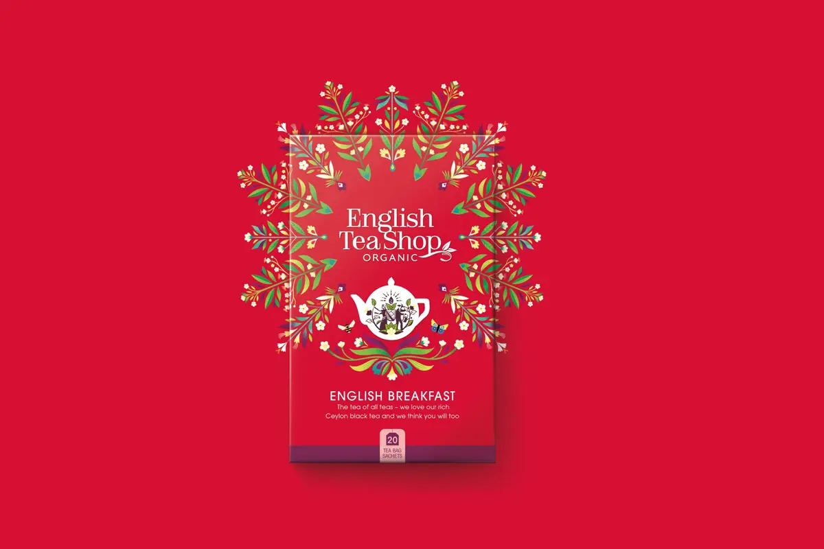 茶业包装盒设计 花卉环绕English Tea Shop茶业包装设计