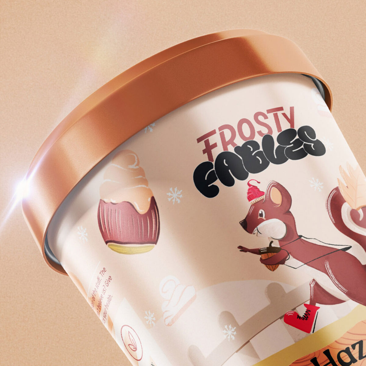 美国Frosty Fable冰淇淋包装-动物插画设计