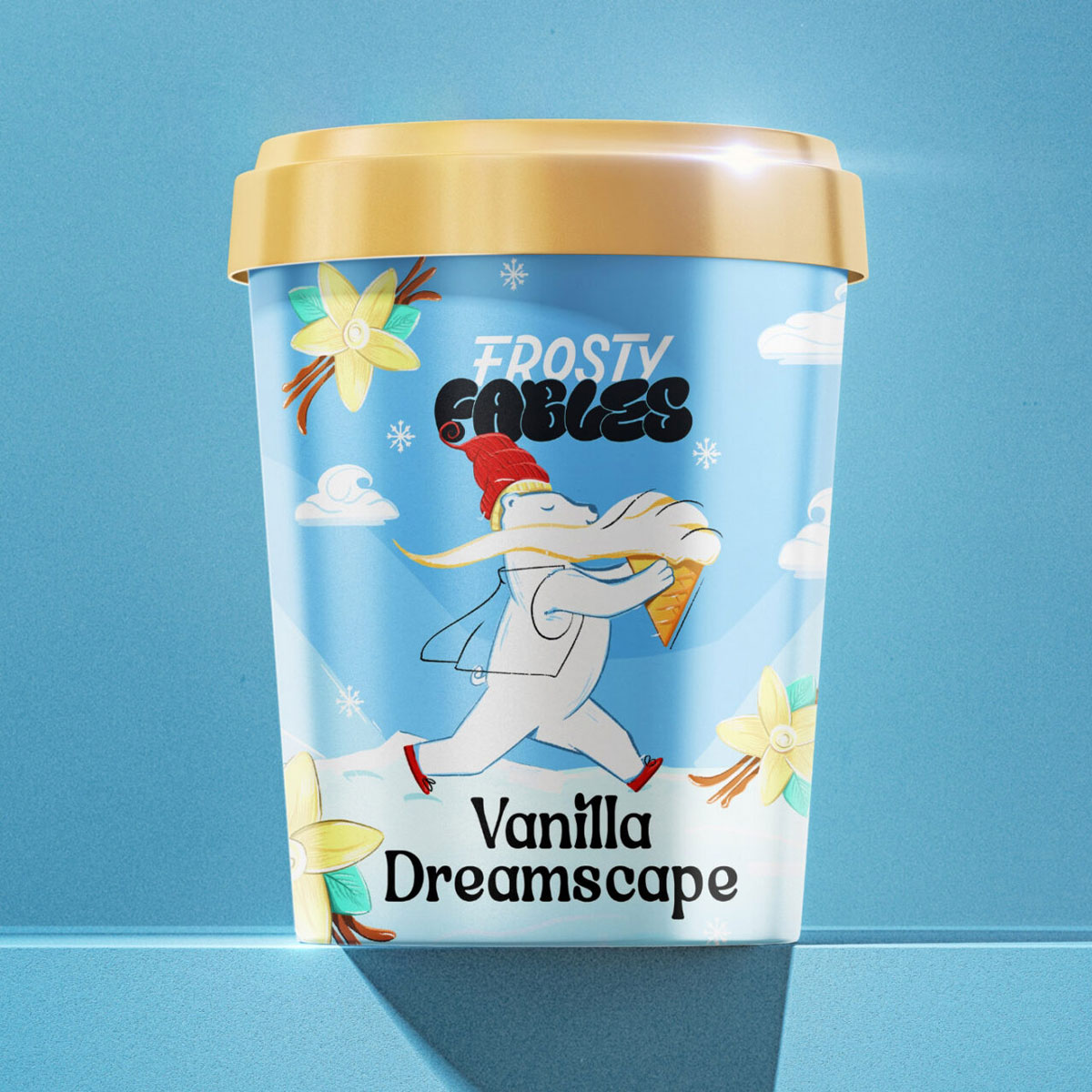 美国Frosty Fable冰淇淋包装-动物插画设计