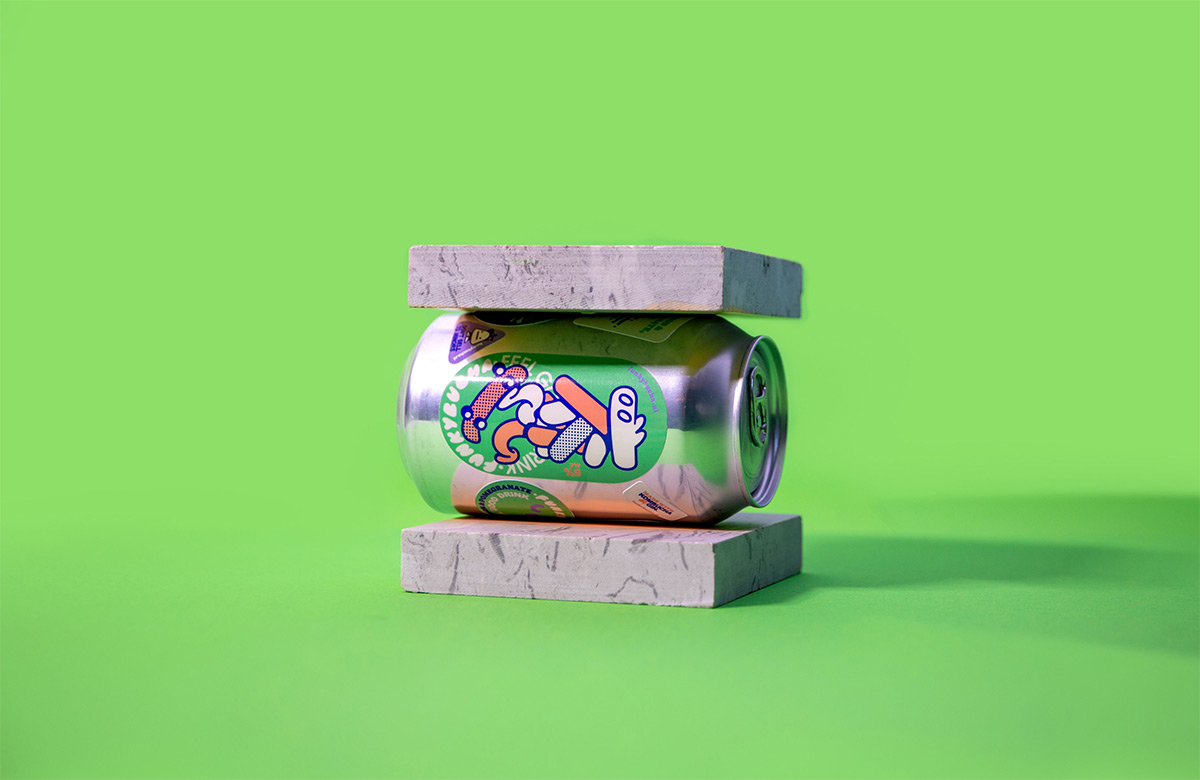美国Funkybucha饮料-DIY风格插画设计
