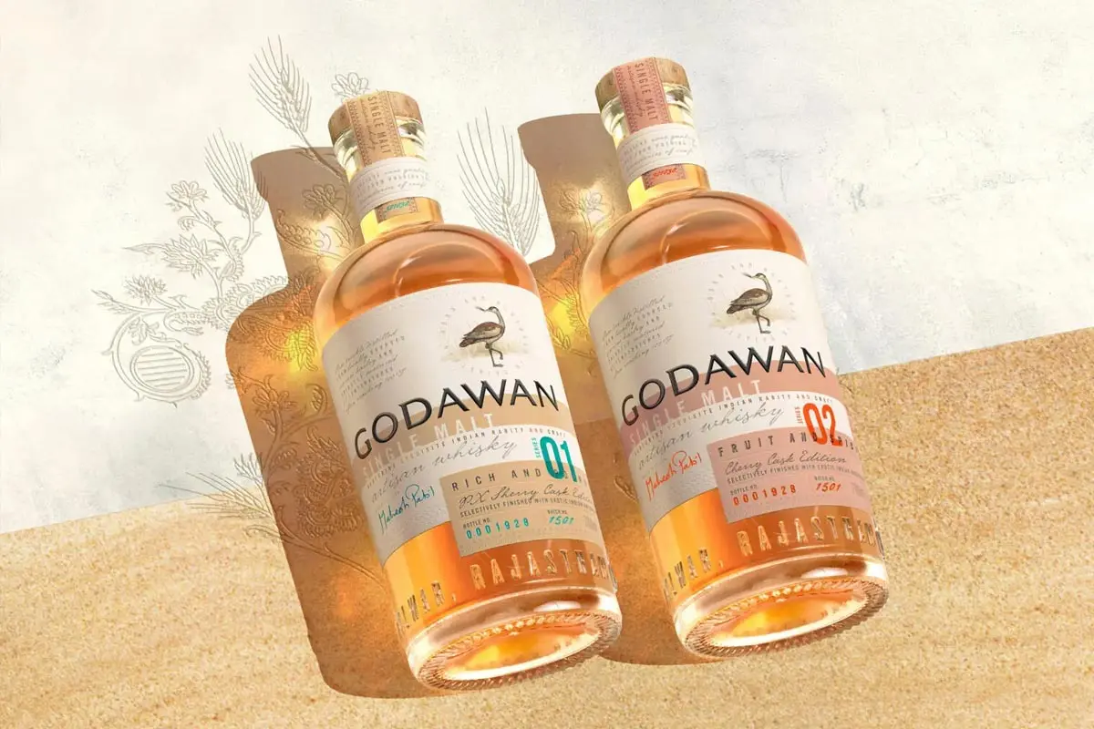 印度鸨保护酒标设计 GODAWAN威士忌包装设计