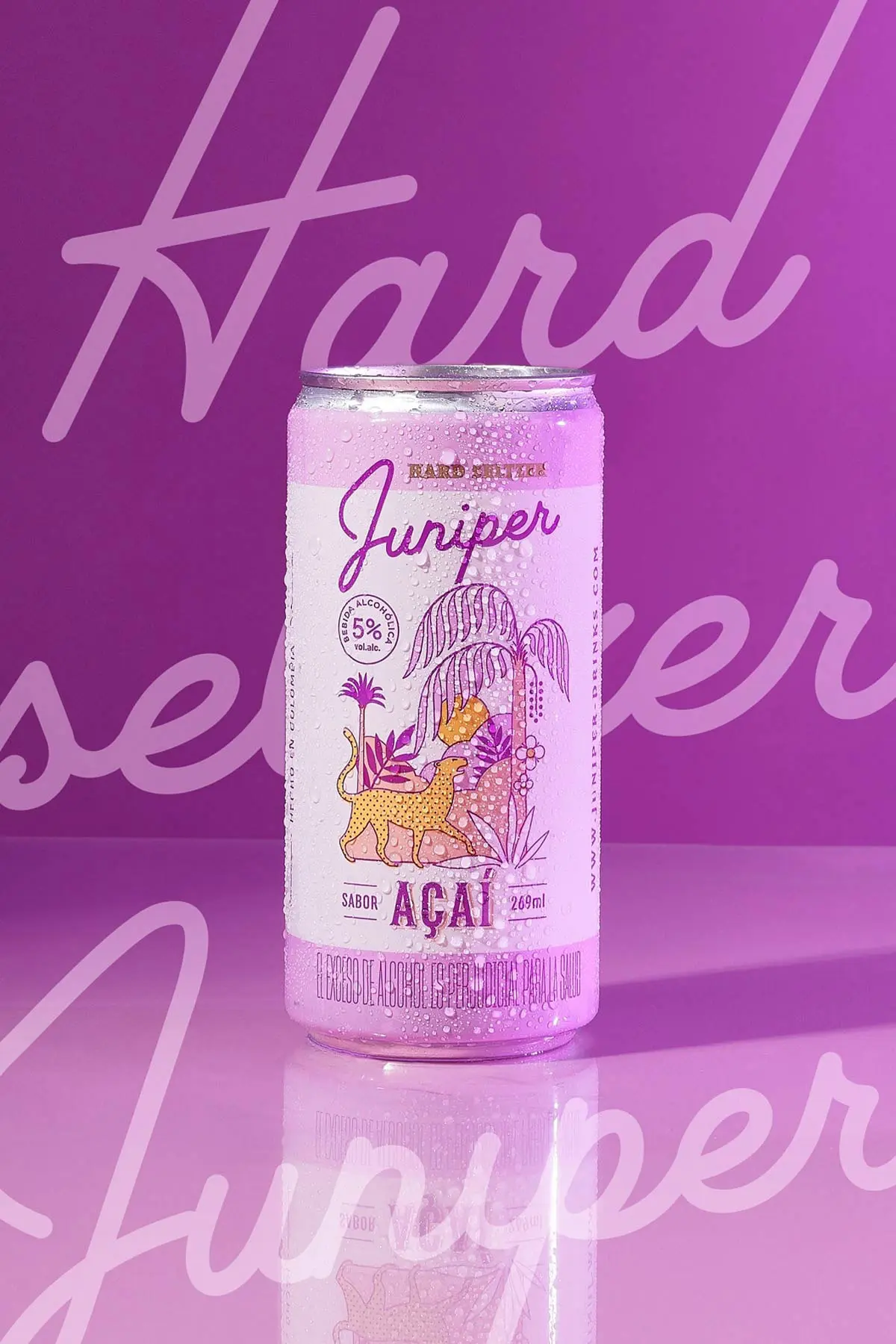 哥伦比亚Juniper气泡水-紫色雨林插画设计