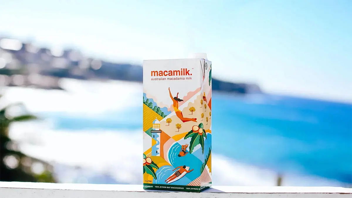 澳大利亚Macamilk乳制品包装-田园插画设计