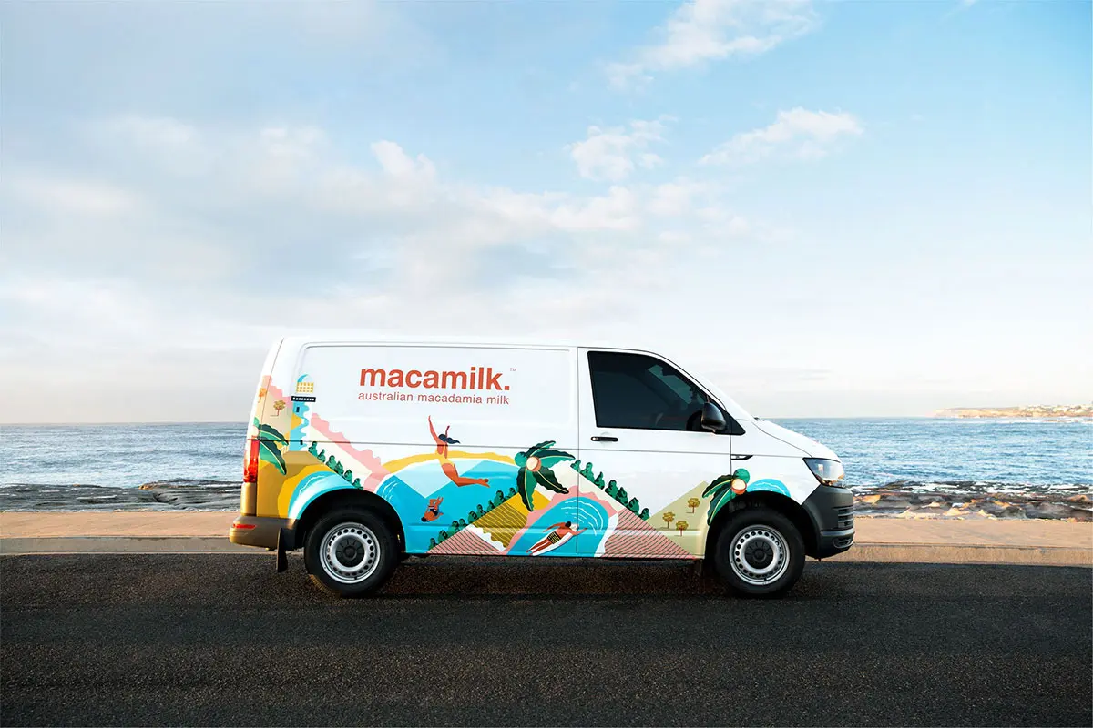 澳大利亚Macamilk乳制品包装-田园插画设计