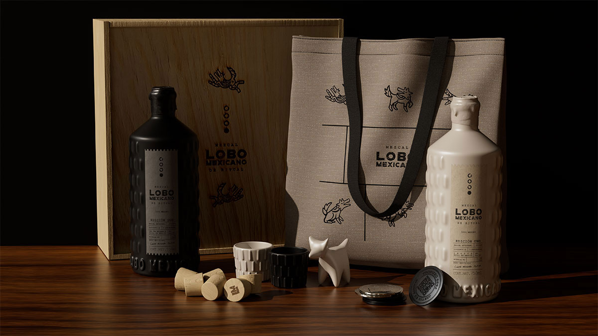 墨西哥Lobo Mexicano's龙舌兰酒包装-山脉森林设计