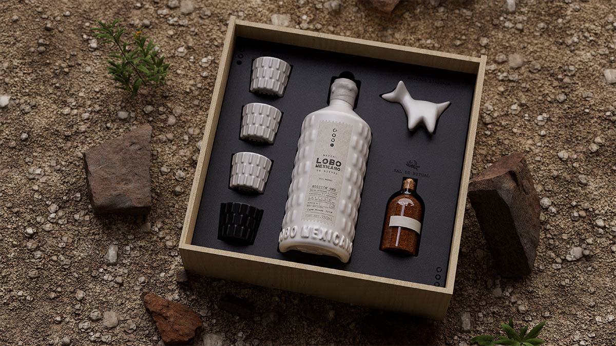 墨西哥Lobo Mexicano's龙舌兰酒包装-山脉森林设计