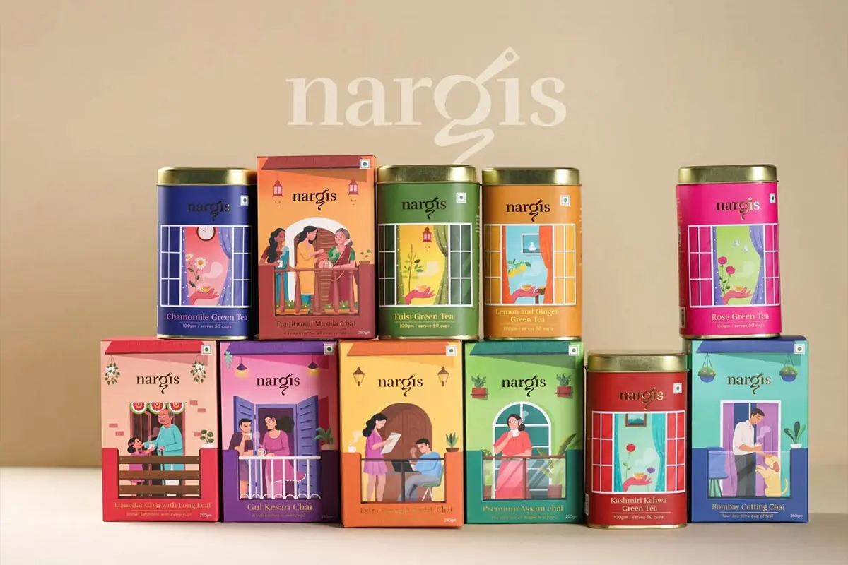 彩色阳台包装盒设计  nargis纳吉斯茶包装设计