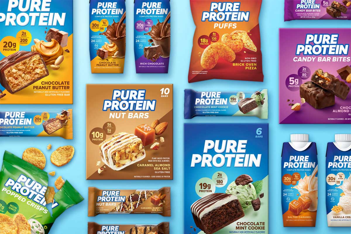 营养零食软包装设计 Pure Protein饼干包装盒设计