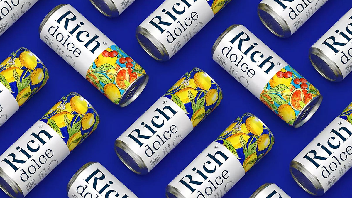 易拉罐包装设计 Rich Dolce果汁包装设计