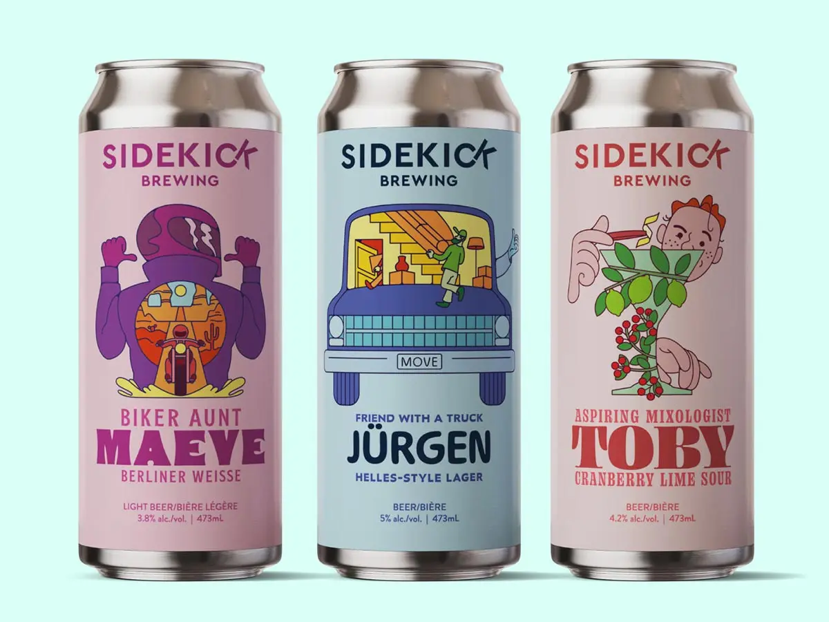 加拿大SIDEKICK啤酒包装-优美绘画设计