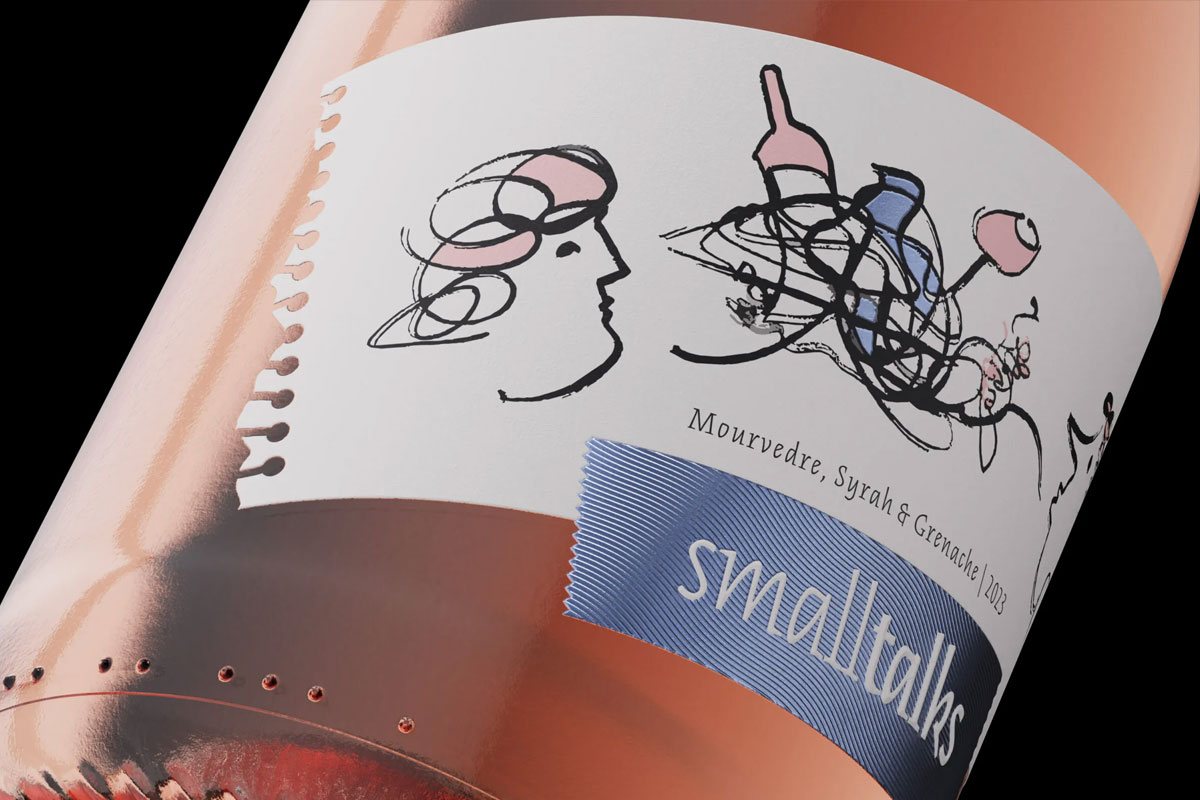 保加利亚SMALLTALKS葡萄酒-桃红艺术插画设计