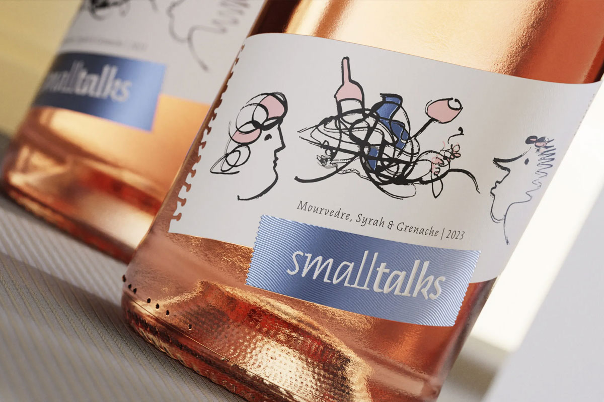 保加利亚SMALLTALKS葡萄酒-桃红艺术插画设计