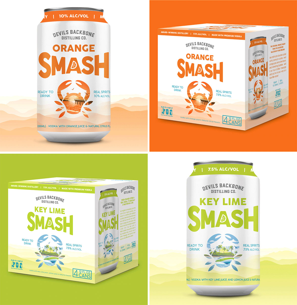 德国SMASH鸡尾酒片-海洋生物插画设计
