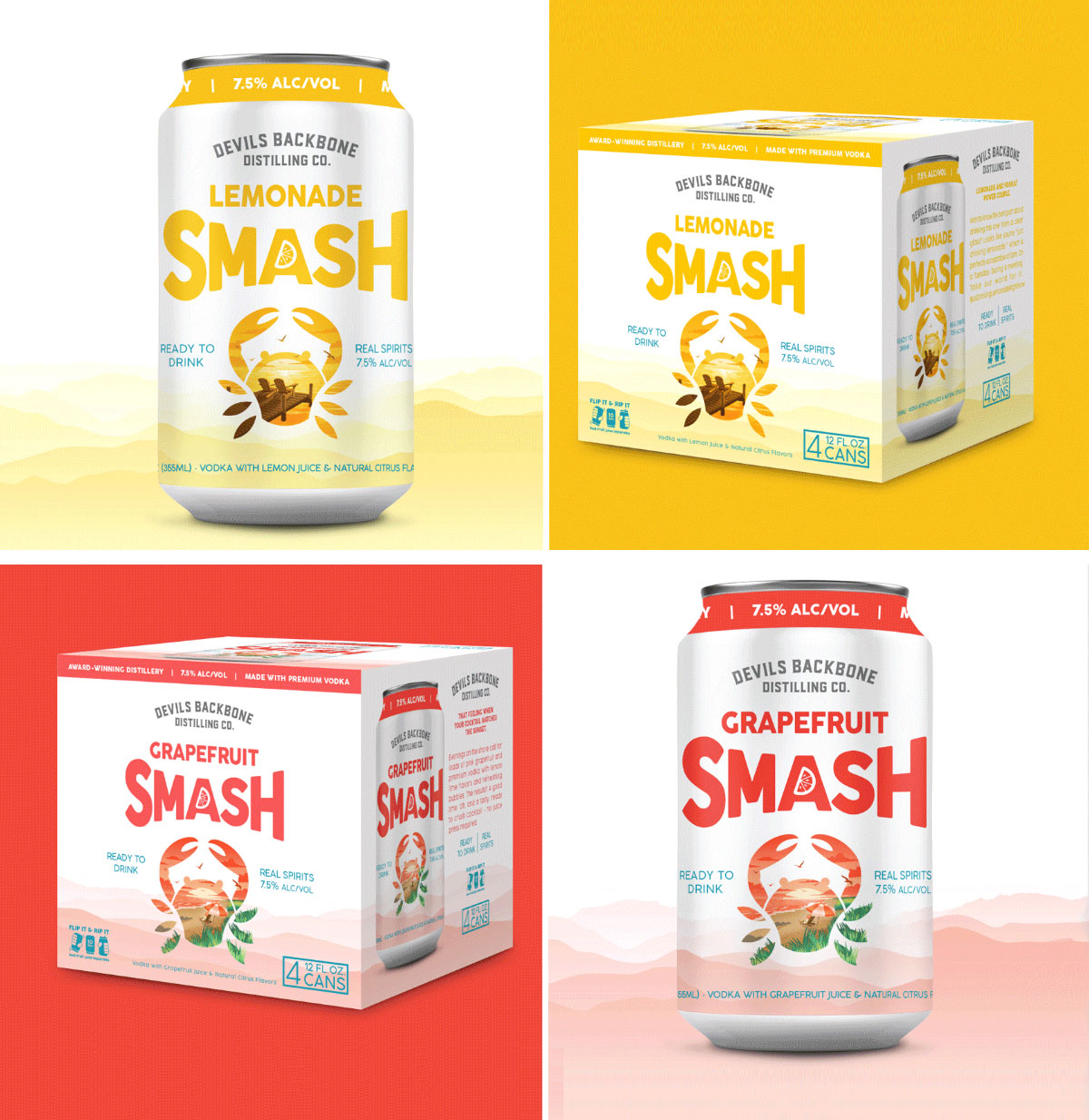 德国SMASH鸡尾酒片-海洋生物插画设计
