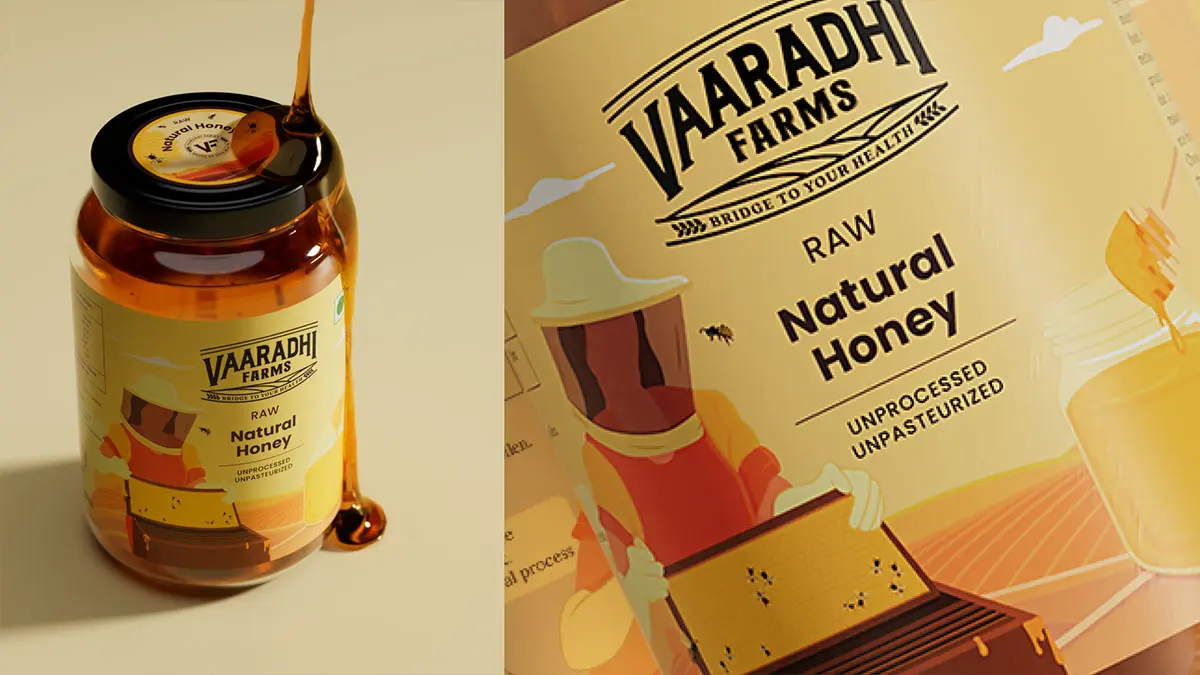 Vaaradhi有机蜂蜜包装设计