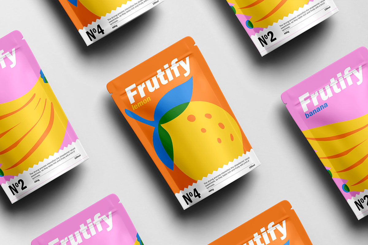水果薯片包装设计 FRUTIFY干果品包装