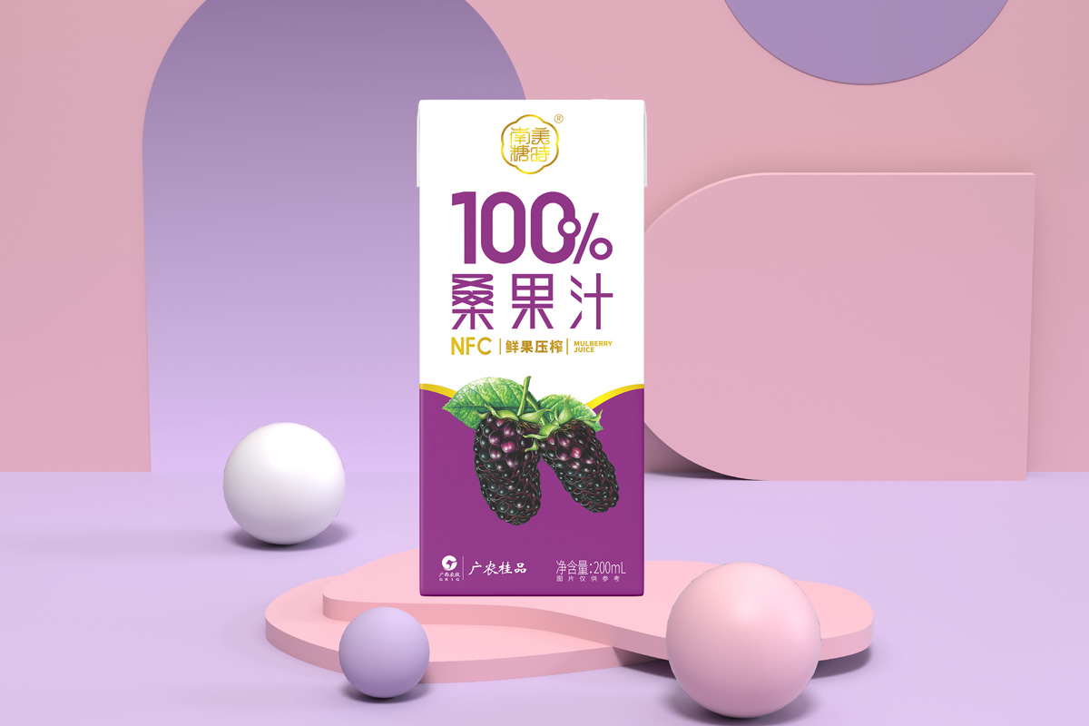 南糖美时包装设计、桑果饮料包装盒