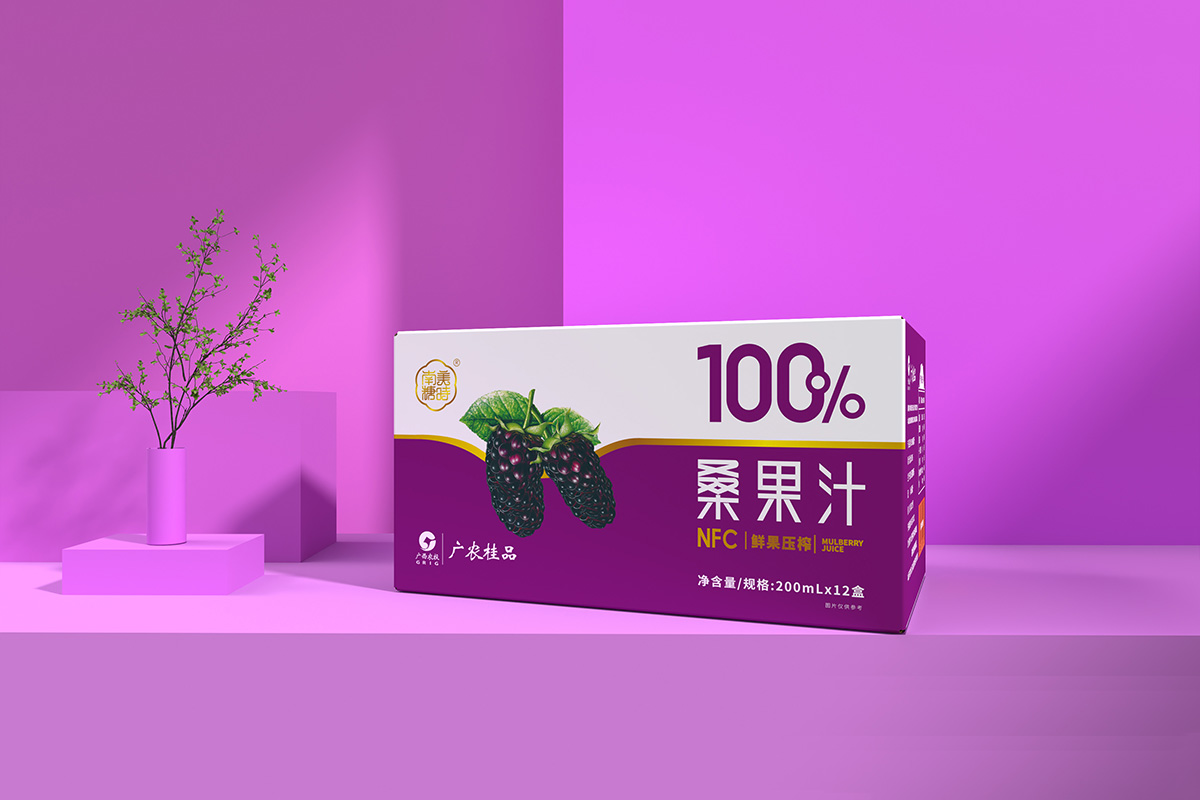 南糖美时包装设计、桑果饮料包装盒
