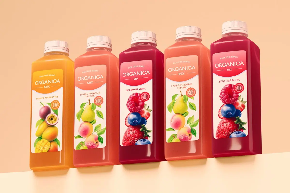 水果糖浆包装设计 Organica有机果汁包装设计
