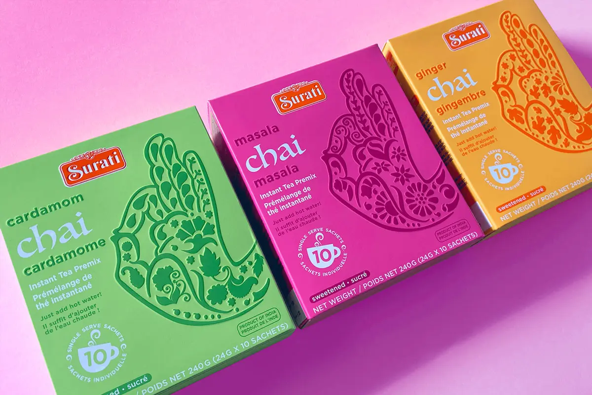 手形纹身插图包装设计 Surati茶包装设计