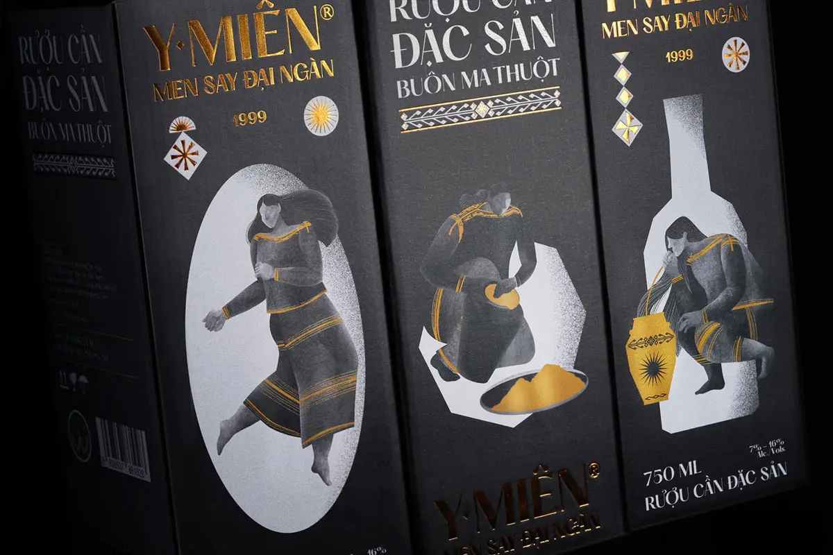 民族纺织包装设计 Y-Mien稻草米酒包装设计