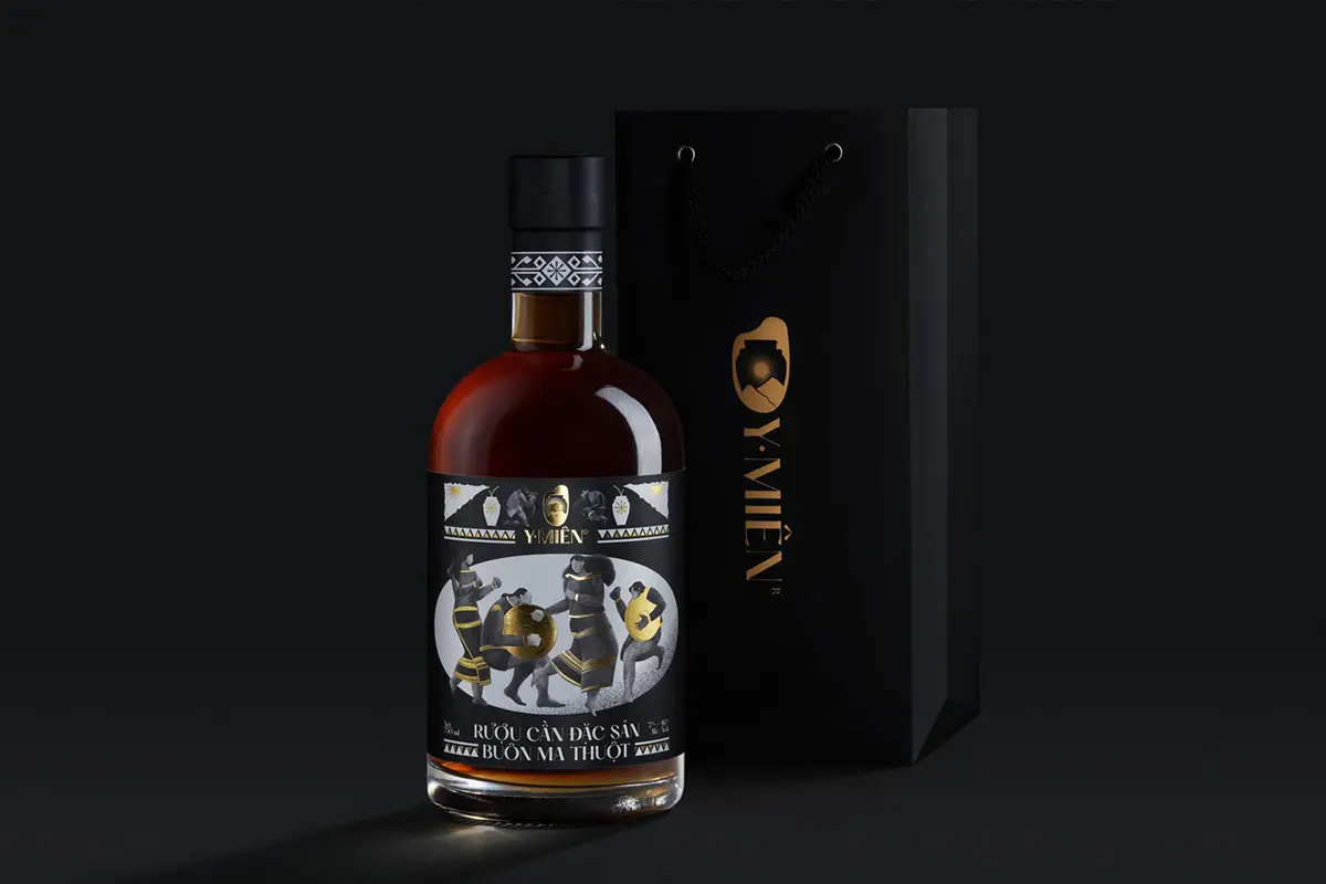 民族纺织插画标签设计