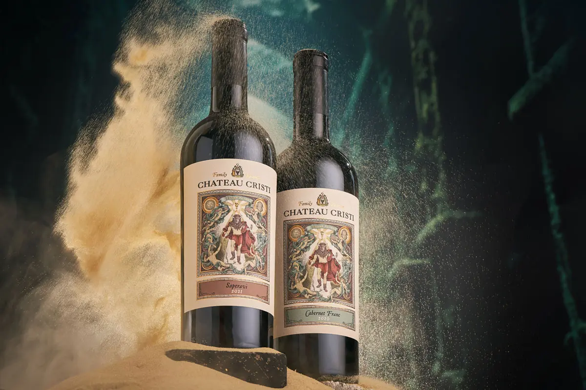 葡萄酒玻璃瓶包装设计 Chateau Cristi葡萄酒包装设计