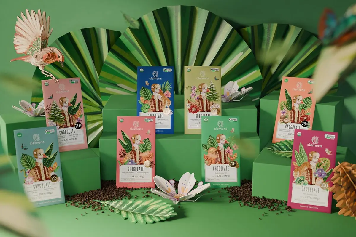 创意插画巧克力标签