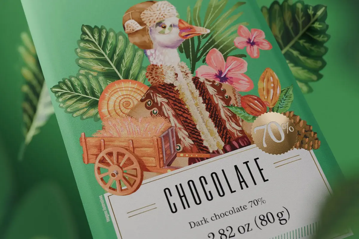 鹅插画标签设计