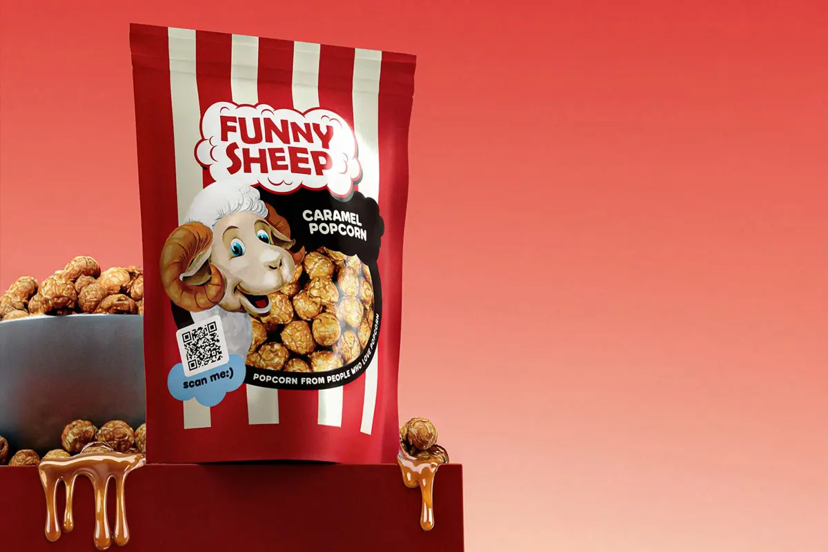 滑稽羊包装袋包装设计 FUNNY SHEEP焦糖爆米花包装设计
