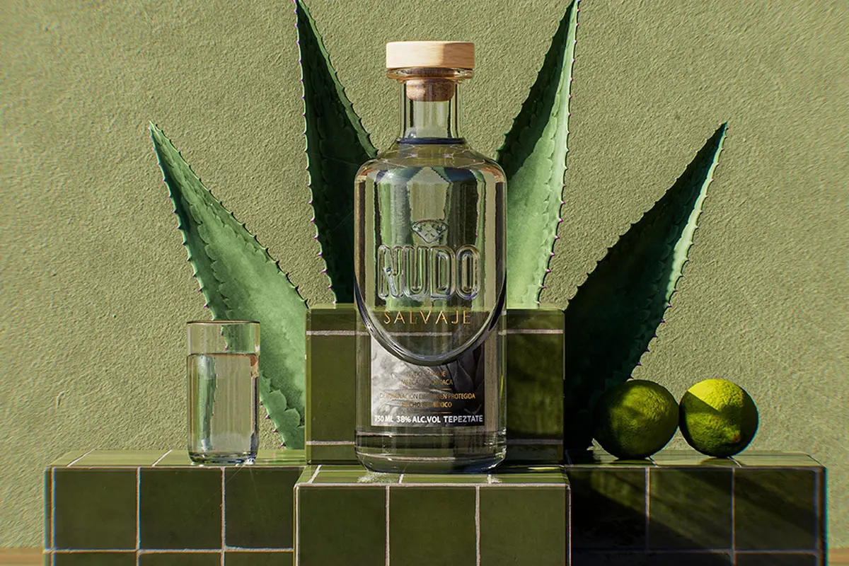 墨西哥NUDO龙舌兰酒包装设计-植物元素设计