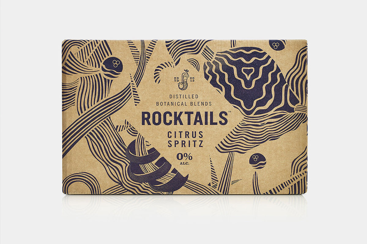 德国ROCKTAILS饮料包装设计-自然艺术元素设计